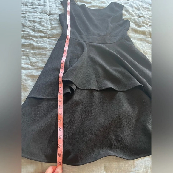 Eliza J Little Black Dress Cascading Ruffle Sleeveless Size 8 Wedding Guest - Picture 7 of 9